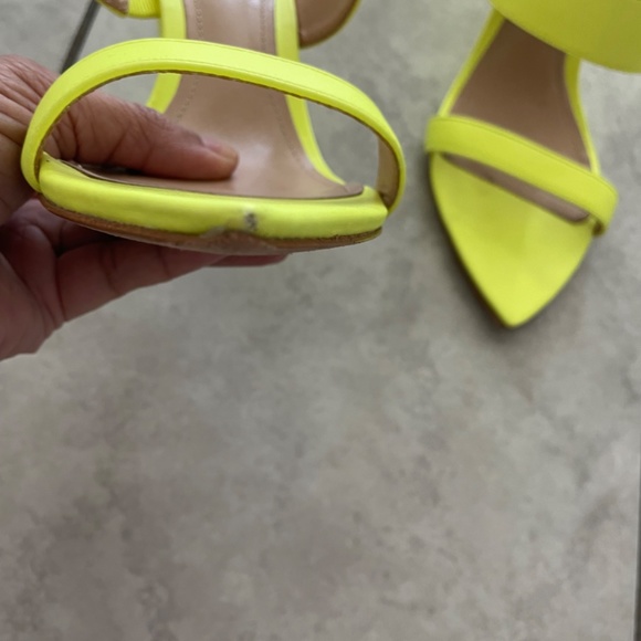 Schutz Soraya Napa Tennis Neon Yellow Leather Wedge - Picture 6 of 13